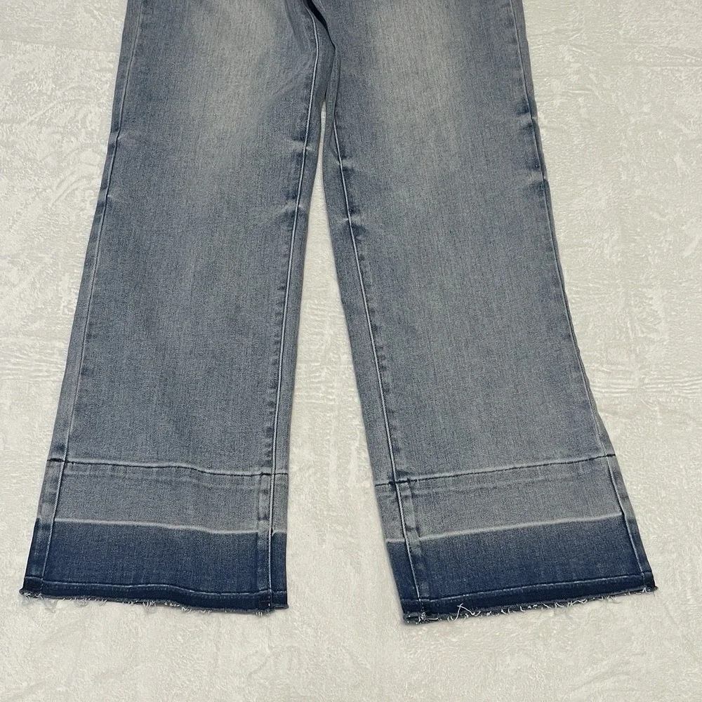 Judy Blue Flare Jeans Womens 9/29 Mid‎ Rise Boho Wide Leg Unhemmed Raw Edge